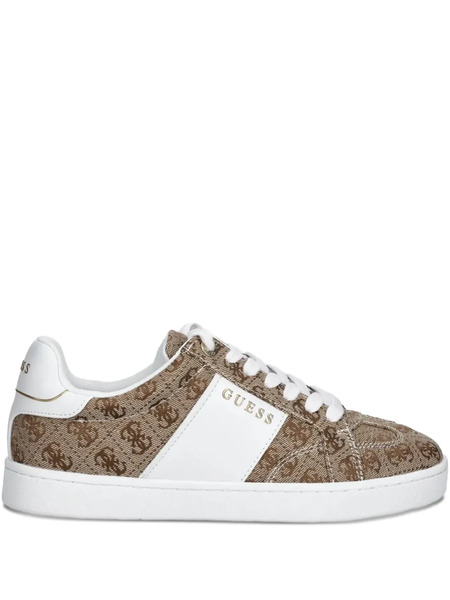  Guess Usa Jrone Monogram-canvas Sneakers - Brown 