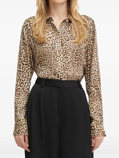 Guess Usa Leopard-print Shirt - Brown 