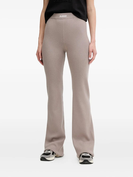  Guess Usa Logo-detail Ribbed Trousers - Neutrals 