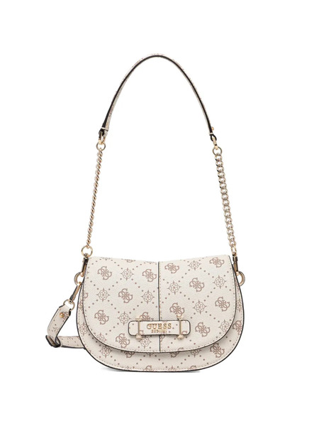  Guess Usa Logo-pattern Chain Satchel - Neutrals 