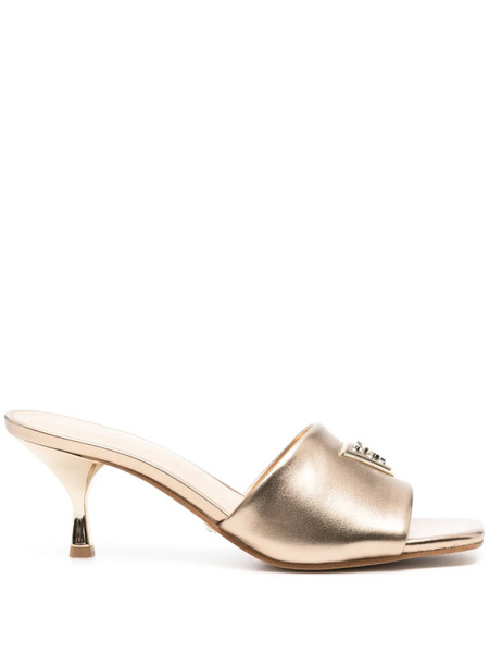  Guess Usa Logo-plaque Sandals - Gold 