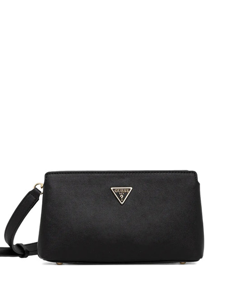  Guess Usa Logo Plaque Satchel - Black 