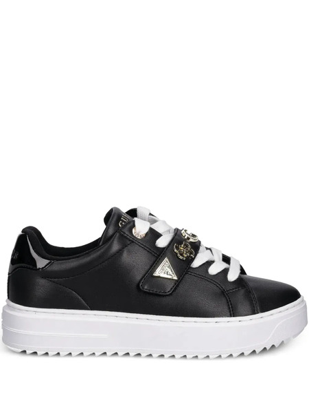  Guess Usa Logo-plaque Strap Sneakers - Black 