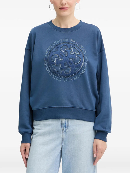  Guess Usa Logo-print Sweatshirt - Blue 