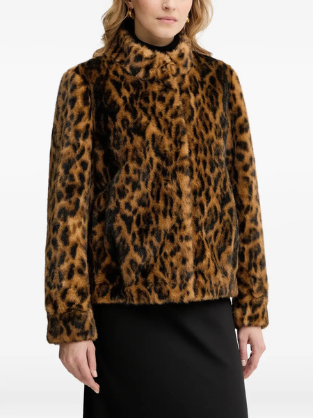  Guess Usa Luna Leopard-print Jacket - Brown 