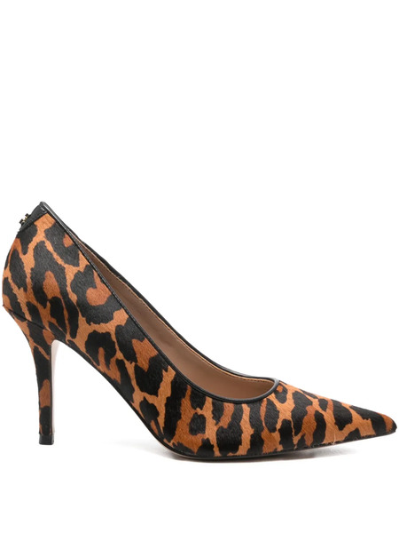  Guess Usa 85mm Decollete Prindy Leopard-print Pumps - Brown 