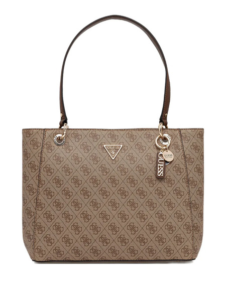  Guess Usa Noelle 4g Logo-monogram Charm Tote Bag - Neutrals 