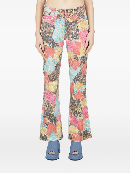  Guess Usa Printed Flared Jeans - Black 