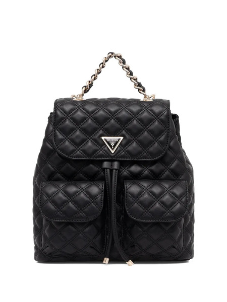  Guess Usa Quilted-effect Chain-detail Backpack - Black 