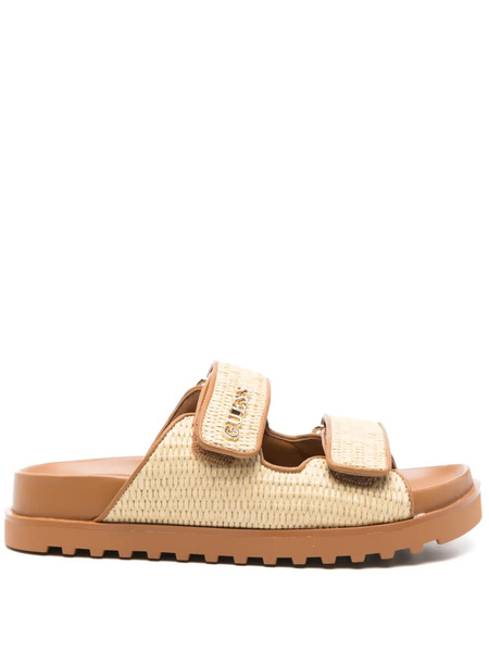  Guess Usa Raffia-detail Sandals - Neutrals 