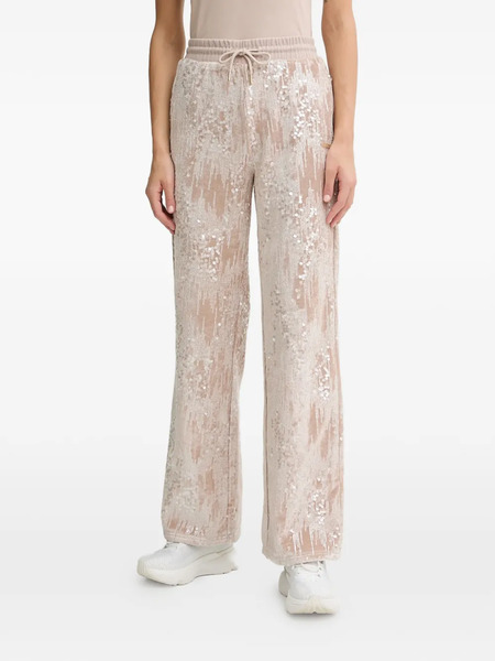  Guess Usa Sequin-embellished Drawstring Track Pants - Neutrals 