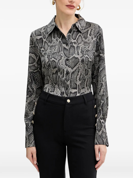  Guess Usa Snake-print Button Shirt - Grey 