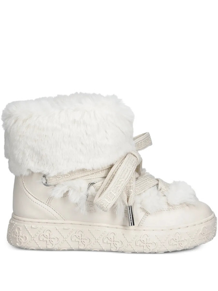  Guess Usa Unessa Faux-fur Tie Boots - Neutrals 