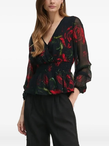  Guess Usa V-neck Blouse - Black 