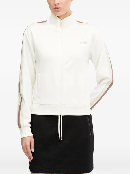  Guess Usa Zip-fastening Striped Sweatshirt - White 