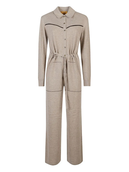  Guest In Residence Cashmere Yoke-detail Jumpsuit - Neutrals 