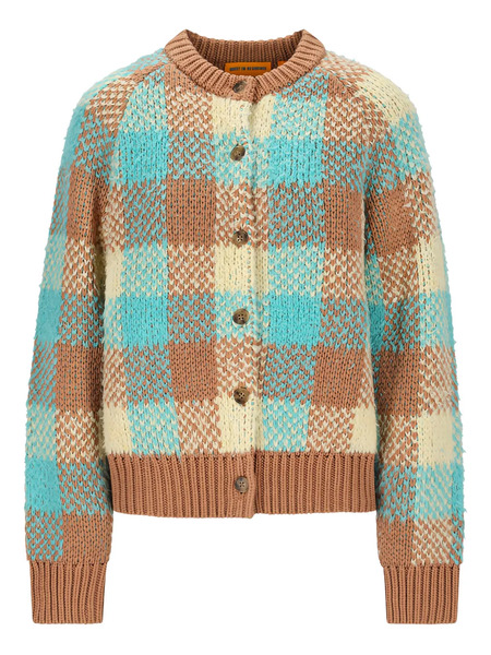  Guest In Residence Check-pattern Buttoned Cardigan - Brown 