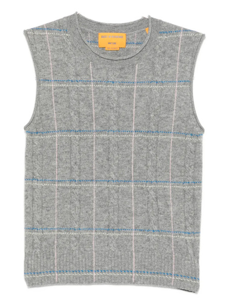  Guest In Residence Checked Knitted Vest - Grey 