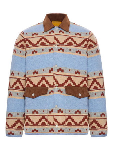 Guest In Residence Geometric-pattern Wool Jacket - Neutrals 