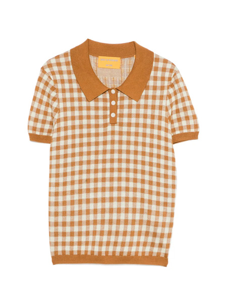  Guest In Residence Gingham Knitted Top - Brown 