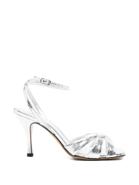  Guglielmo Rotta Abelie Twisted Leather Sandals - Silver 