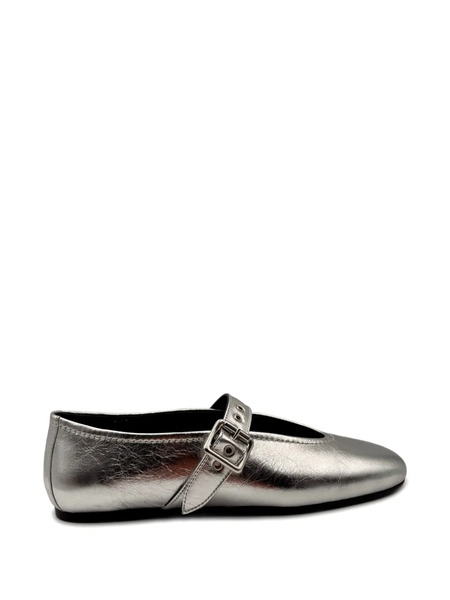  Guglielmo Rotta Buckle Strap Ballet Flats - Silver 