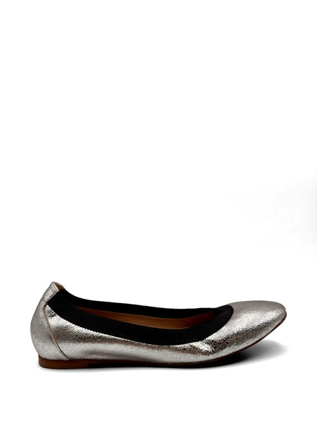  Guglielmo Rotta Crinkled Ballet Flats - Silver 