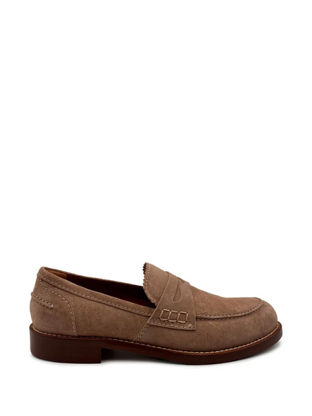  Guglielmo Rotta Stitched Scalloped-edge Loafers - Neutrals 