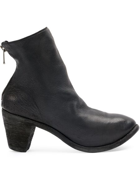  Guidi Distressed Heel Boots - Black 