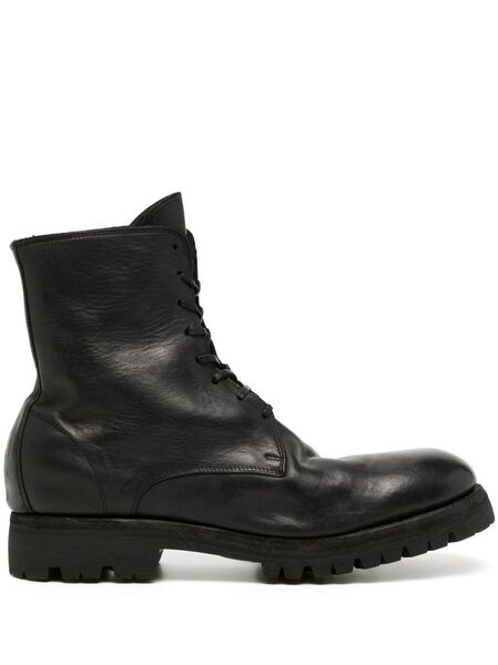  Guidi Lace-up Leather Boots - Black 