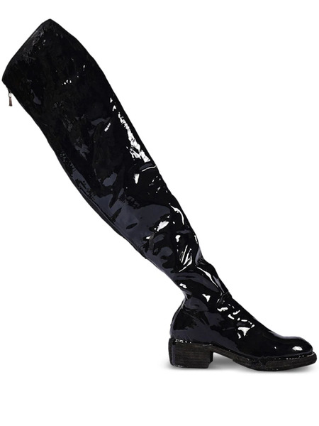  Guidi Laminated Knee-high Leather Boots - Black 