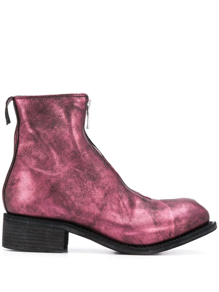  Guidi Metallic Ankle Boots - Purple 