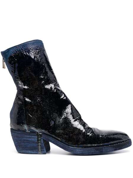  Guidi Painted Patent Leather Boots - Blue 