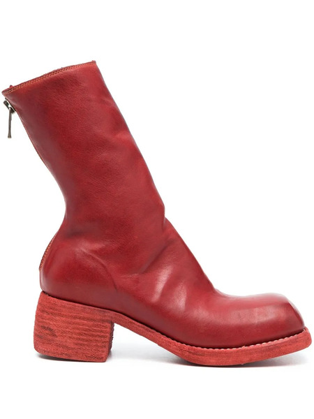 Guidi Rear-zip Leather Boots - Red 