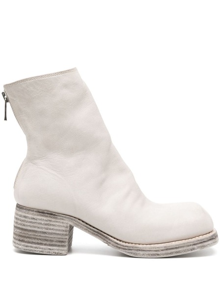  Guidi Square-toe Leather Ankle Boots - Grey 
