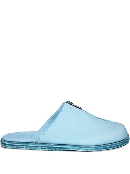  Guidi Zip-detail Leather Mules - Blue 