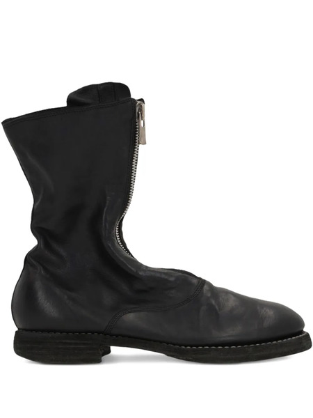  Guidi Zip-front Round-toe Boots - Black 