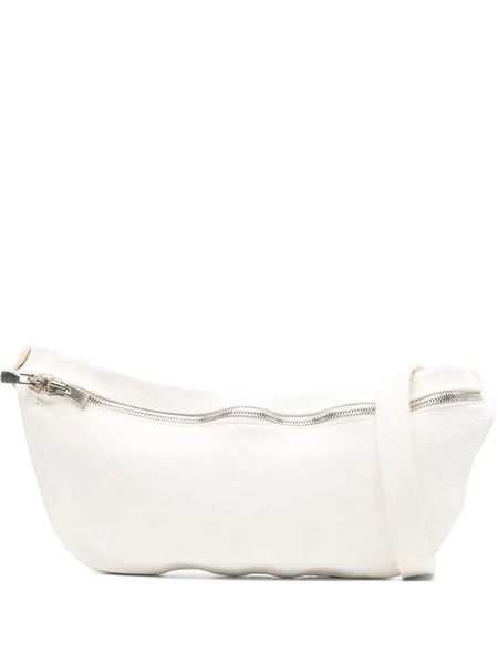  Guidi Zip-up Leather Shoulder Bag - White 
