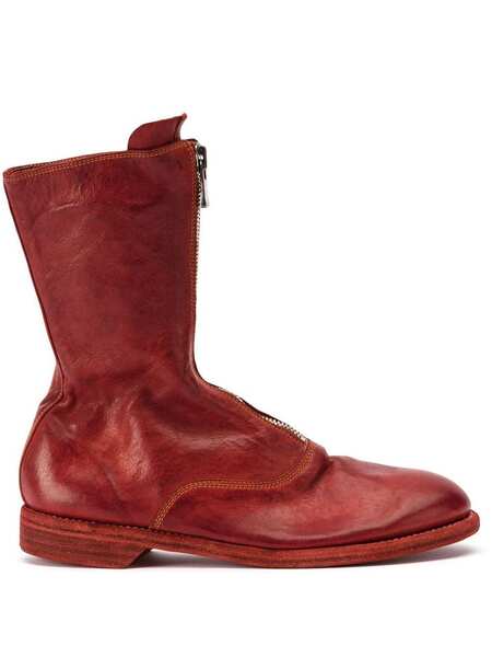  Guidi Zipped Ankle Boots - Red 