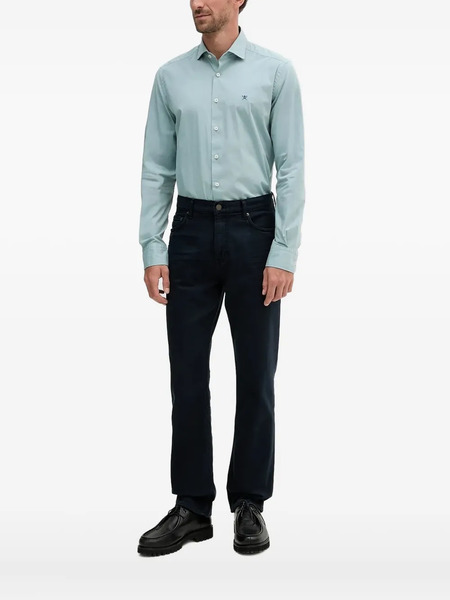  Hackett Embroidered-logo Long-sleeve Shirt - Blue 