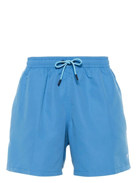  Hackett Motif-embroidered Swim Shorts - Blue 
