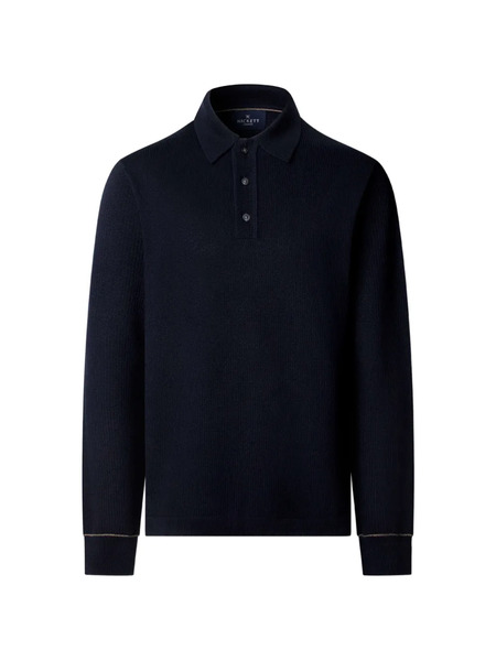  Hackett Textured Button Polo Shirt - Blue 