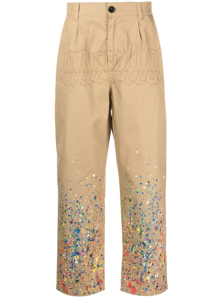  Haculla Cotton Paint-splatter Trousers - Brown 