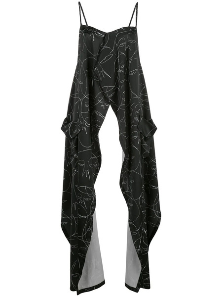  Haculla Face Print Longline Top - Black 