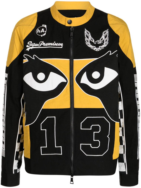  Haculla Graphic-print Zip-up Biker Jacket - Orange 