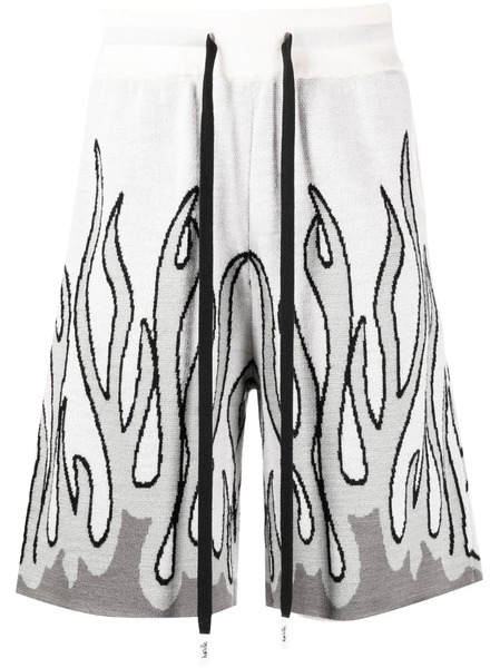  Haculla Un In Flames Intarsia-knit Shorts - White 