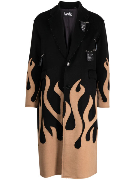  Haculla Up In Flames Single-breasted Wool Coat - Black 