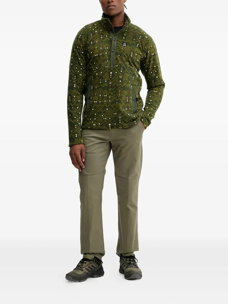 Haglöfs Mora Button-down Patterned Sweatshirt - Green 