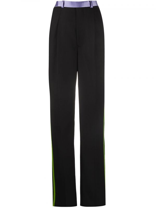  Haider Ackermann Bondi Stripe Detail Trousers - Black 