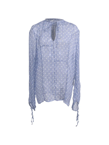  Haider Ackermann 2024polka-dot Tie-neck Blouse - Blue 